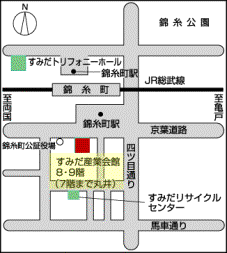 錦糸町駅前からの地図